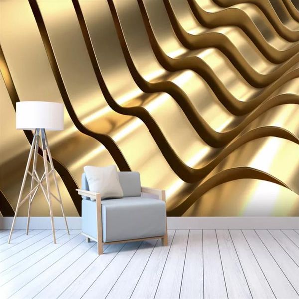 wallpapers custom wall paper 3d modern golden metal three-dimensional abstract curve mural for living room bedroom walls
wallpapers custom wall paper 3d modern golden metal three-dimensional abstract curve mural for living room bedroom walls