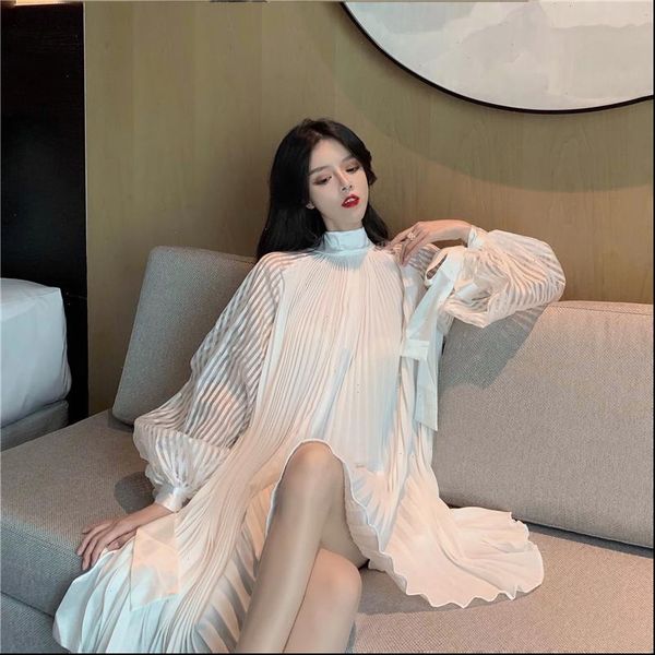 korean summer fashion clothes vacation womens dresses lantern sleeves pullover loose pleated dress, Black;gray
korean summer fashion clothes vacation womens dresses lantern sleeves pullover loose pleated dress, Black;gray