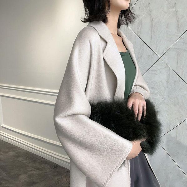 women's wool & blends women coat water ripple double-faced cashmere long windbreaker, Black
women's wool & blends women coat water ripple double-faced cashmere long windbreaker, Black