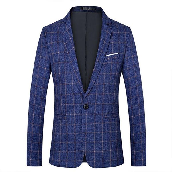 men's suits & blazers easy care fashion plaid slim man suit jacket quality male checked blue red black casual spring autumn one button, White;black
men's suits & blazers easy care fashion plaid slim man suit jacket quality male checked blue red black casual spring autumn one button, White;black