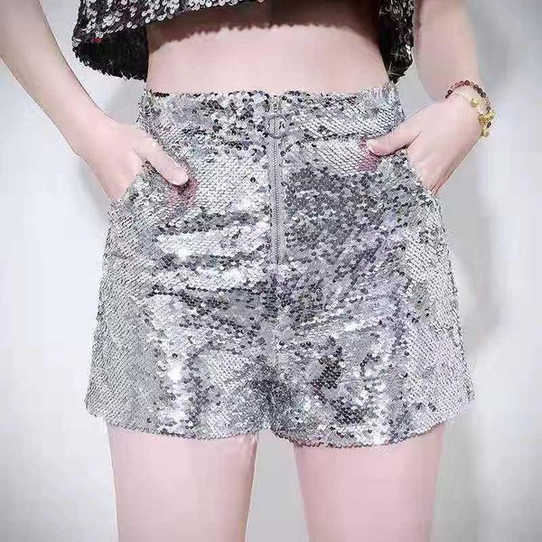 women's shorts silver shiny sequin high waist o-ring zip bodycon women fashion skinny party club raves pole dance, White;black
women's shorts silver shiny sequin high waist o-ring zip bodycon women fashion skinny party club raves pole dance, White;black
