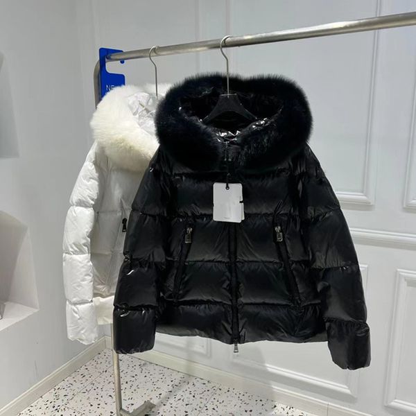 women fox fur collar down jackets fashion trend thicken hooded puffer outerwears designer winter female casual luxury brand bread puff coats, Black;brown
women fox fur collar down jackets fashion trend thicken hooded puffer outerwears designer winter female casual luxury brand bread puff coats, Black;brown