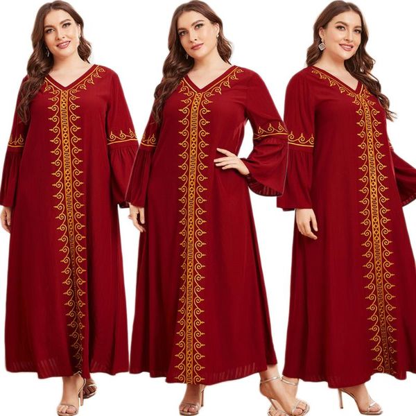 ethnic clothing dubai kaftan muslim women long dress islamic maxi robe abaya middle east ramadan vintage v-neck casual loose, Red
ethnic clothing dubai kaftan muslim women long dress islamic maxi robe abaya middle east ramadan vintage v-neck casual loose, Red