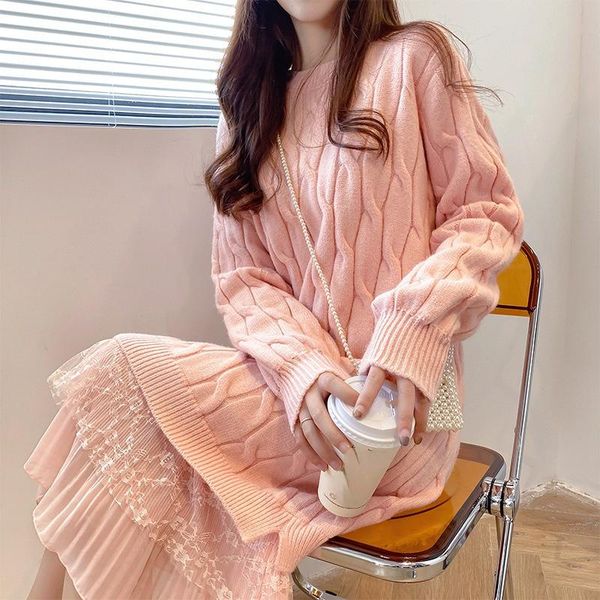 casual dresses nomikuma lace patchwork sweater dress women loose korean style all-match long sleeve chic knitted o neck vestidos mujer, Black;gray
casual dresses nomikuma lace patchwork sweater dress women loose korean style all-match long sleeve chic knitted o neck vestidos mujer, Black;gray