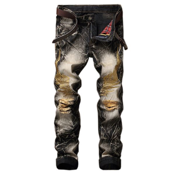 slim straight plus men jeans fit eagle wing embroidered biker denim pants male rap casual hole ripped punk, Blue
slim straight plus men jeans fit eagle wing embroidered biker denim pants male rap casual hole ripped punk, Blue