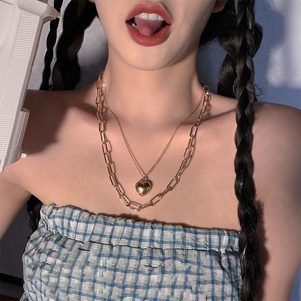 pendant necklaces necklace 2021 love for women punk thick chains multi-layer jewelry wholesale collares, Silver
pendant necklaces necklace 2021 love for women punk thick chains multi-layer jewelry wholesale collares, Silver
