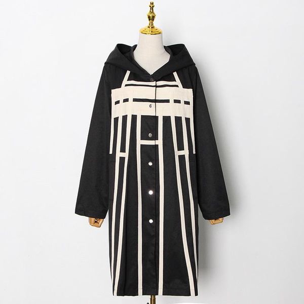 women's trench coats dark spring 2021 style leisure woven splicing hooded coat windbreaker women, Tan;black
women's trench coats dark spring 2021 style leisure woven splicing hooded coat windbreaker women, Tan;black