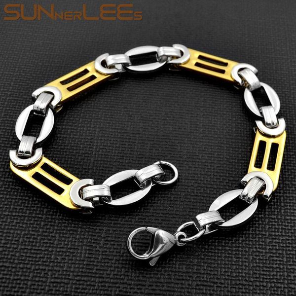 link, chain sunnerlees fashion jewelry stainless steel bracelet 10mm geometric link silver gold color for men women gift sc108 b, Black
link, chain sunnerlees fashion jewelry stainless steel bracelet 10mm geometric link silver gold color for men women gift sc108 b, Black