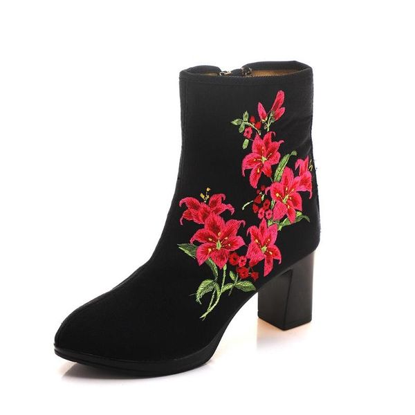 boots retro high end floral embroidery ladies cotton ankle shoes women casual block heel pumps female boats short, Black
boots retro high end floral embroidery ladies cotton ankle shoes women casual block heel pumps female boats short, Black