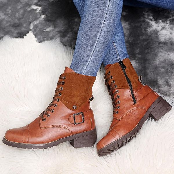 boots pu leather women ankle lace up low heels ladies motorcycle autumn winter platform buckle strap vintage female shoes, Black
boots pu leather women ankle lace up low heels ladies motorcycle autumn winter platform buckle strap vintage female shoes, Black