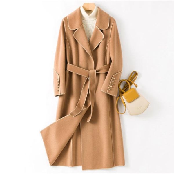women's wool & blends 2021 fashion women casual solid color adults autumn elagant long sleeve lapel neckdouble breasted belted trench c, Black
women's wool & blends 2021 fashion women casual solid color adults autumn elagant long sleeve lapel neckdouble breasted belted trench c, Black