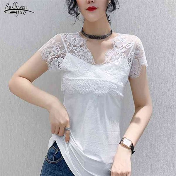 summer casual womens and blouses plus size short sleeve women shirts lace shirt 9893 210421, White
summer casual womens and blouses plus size short sleeve women shirts lace shirt 9893 210421, White