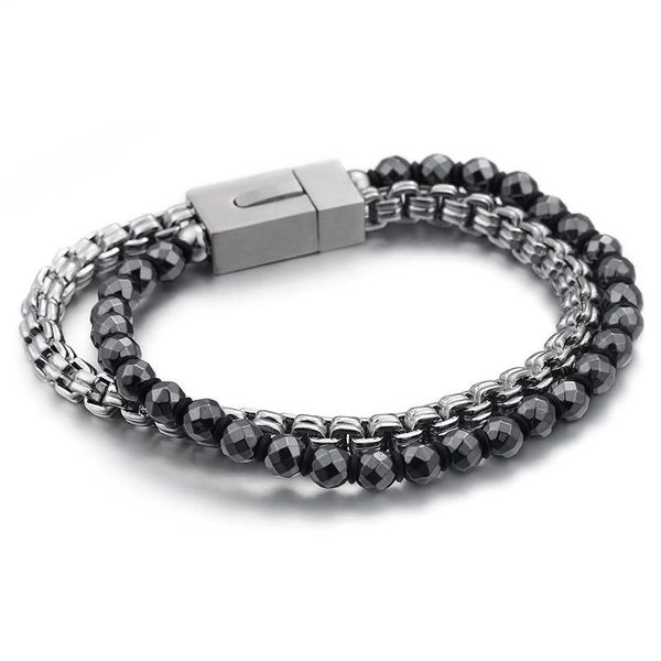 beaded, strands trendy stainless steel chain link bracelets for men stone beads strand male casual party jewelry gifts, Black
beaded, strands trendy stainless steel chain link bracelets for men stone beads strand male casual party jewelry gifts, Black