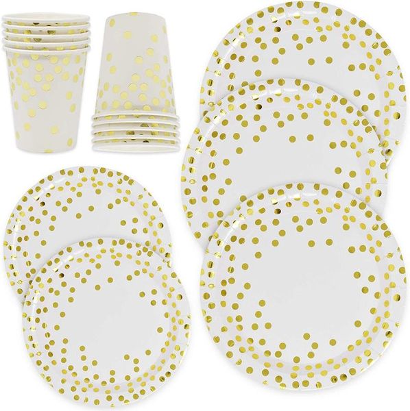 disposable dinnerware gift boutique gold dot tableware plates cups sets metallic foil for graduation christmas wedding birthday
disposable dinnerware gift boutique gold dot tableware plates cups sets metallic foil for graduation christmas wedding birthday