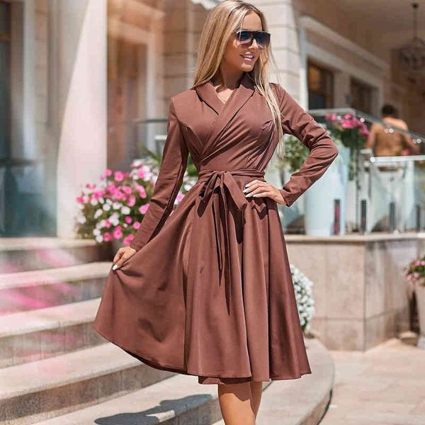 women office lady turn down collar party dress a-line soild sashes long sleeve elegant dress new autumn fashion dress 210412, Black;gray
women office lady turn down collar party dress a-line soild sashes long sleeve elegant dress new autumn fashion dress 210412, Black;gray