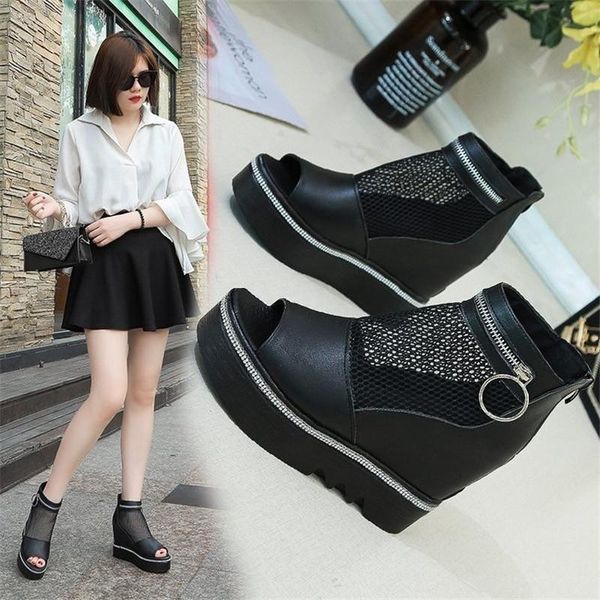 boots women sandals hollow out breathable slope with fish mouth single shoes female thick bottom wedges leather ankle, Black
boots women sandals hollow out breathable slope with fish mouth single shoes female thick bottom wedges leather ankle, Black