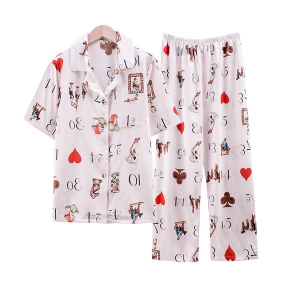pajamas women's summer ice silk pajamas thin silk short sleeve trousers korean home wear summer loose 1838, Black;red
pajamas women's summer ice silk pajamas thin silk short sleeve trousers korean home wear summer loose 1838, Black;red