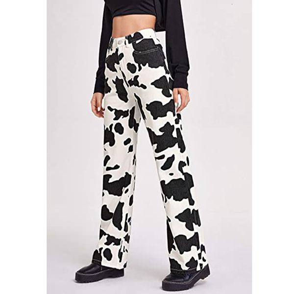 women's jeans female straight korean style casual wild cow skin pattern high waist trendy trousers for daily streetwear all seasons sx9, Blue
women's jeans female straight korean style casual wild cow skin pattern high waist trendy trousers for daily streetwear all seasons sx9, Blue