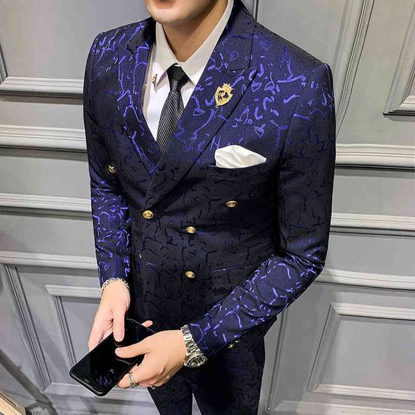 men's suits & blazers self cultivation 3 pieces of 2021 autumn menswear royal blue social decoration tuxedo, White;black
men's suits & blazers self cultivation 3 pieces of 2021 autumn menswear royal blue social decoration tuxedo, White;black
