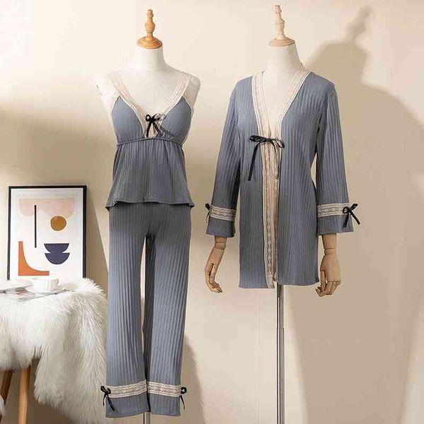 women's sleepwear 3pcs cotton pajamas set women pijamas kimono robe gown soft nightwear loungewear spring lingerie sets 1ff2, Black;red
women's sleepwear 3pcs cotton pajamas set women pijamas kimono robe gown soft nightwear loungewear spring lingerie sets 1ff2, Black;red