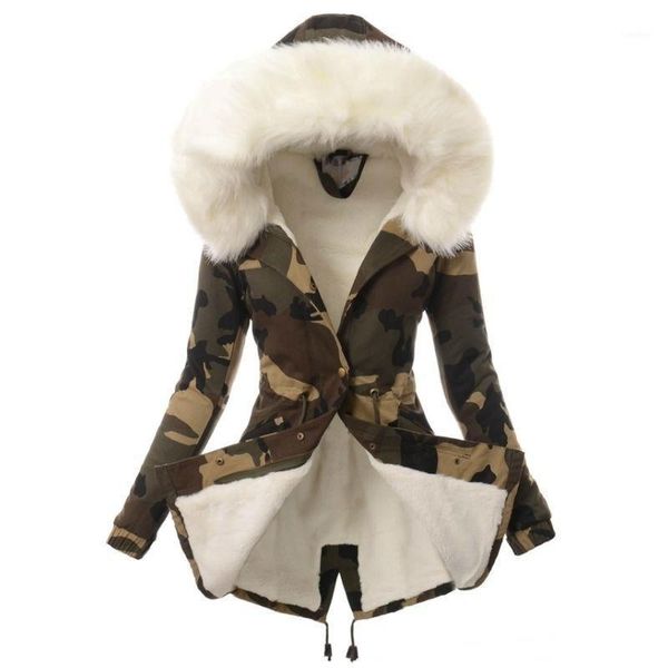 plus size coat for women winter leisure parka hooded mid-length solid color camouflage warm fur collar thick women's down & parkas, Black
plus size coat for women winter leisure parka hooded mid-length solid color camouflage warm fur collar thick women's down & parkas, Black