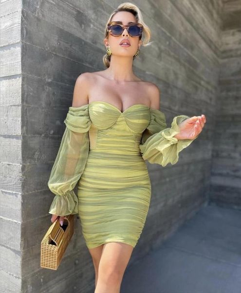 casual dresses women summer off shoulder mesh ruched army green mini lady dress 2021 designer fashion evening party vestido, Black;gray
casual dresses women summer off shoulder mesh ruched army green mini lady dress 2021 designer fashion evening party vestido, Black;gray