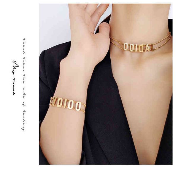 alphabet neck necklace female choker layer chain personality light luxury red bracelet, Silver
alphabet neck necklace female choker layer chain personality light luxury red bracelet, Silver