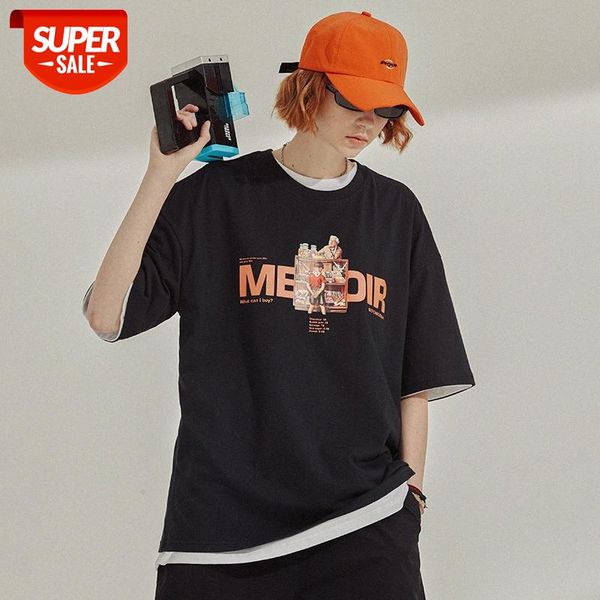 summer men's short-sleeved t-shirt tide brand trend cartoon printing ins hip-hop loose couple half sleeve #fu9u, White;black
summer men's short-sleeved t-shirt tide brand trend cartoon printing ins hip-hop loose couple half sleeve #fu9u, White;black