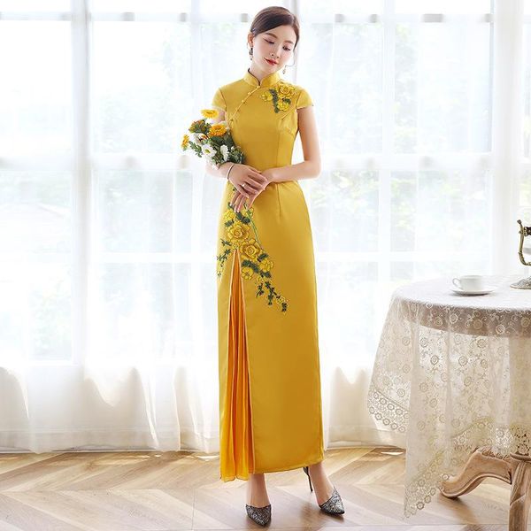 ethnic clothing slim floral cheongsam women chinese style novelty qipao vintage button dresses gown elegant evening party maxi vestidos, Red
ethnic clothing slim floral cheongsam women chinese style novelty qipao vintage button dresses gown elegant evening party maxi vestidos, Red