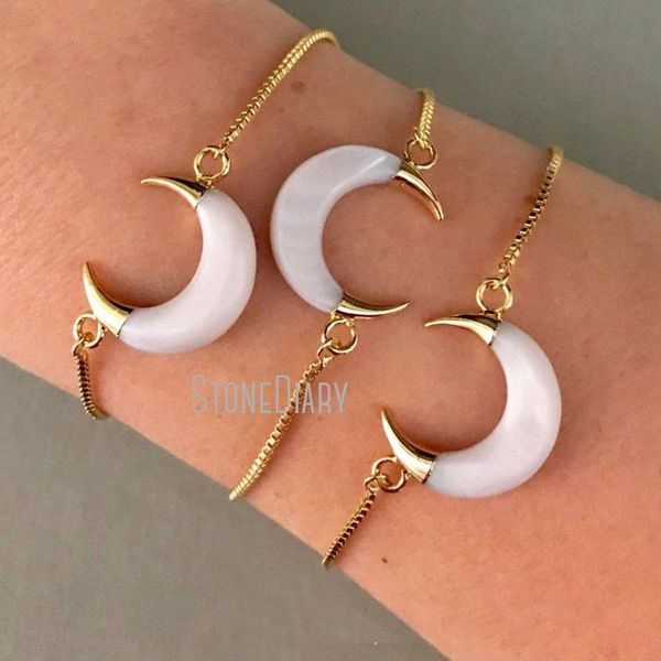link, chain bm27550 14k gold filled box adjustable bracelet plated seashell shell crescent moon boho bridesmaid gift, Black
link, chain bm27550 14k gold filled box adjustable bracelet plated seashell shell crescent moon boho bridesmaid gift, Black