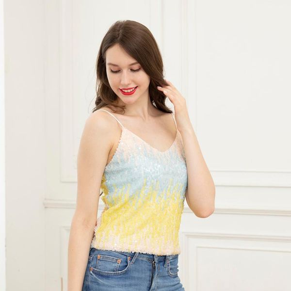 women's tanks & camis women clothing summer shinning sequined v neck slim fit tank ladies colorful casual skinny bottoming camisole ves, White
women's tanks & camis women clothing summer shinning sequined v neck slim fit tank ladies colorful casual skinny bottoming camisole ves, White