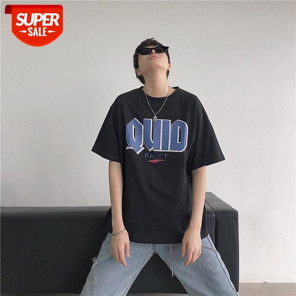 all-match short-sleeved men's half-sleeved loose couple hong kong style t-shirt harajuku #gh9s, White;black
all-match short-sleeved men's half-sleeved loose couple hong kong style t-shirt harajuku #gh9s, White;black