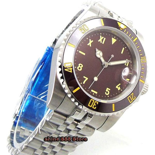 wristwatches automatic men wristwatch 40mm nologo dial sapphire glass jubilee strap ceramic bezel, Slivery;brown
wristwatches automatic men wristwatch 40mm nologo dial sapphire glass jubilee strap ceramic bezel, Slivery;brown