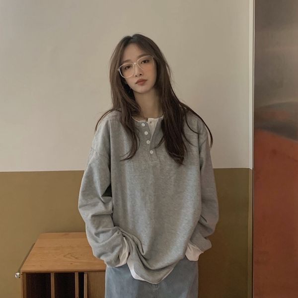 2021 new korean casual fashion fake two piece woolen sweater long sleeve color contrast pullover women's top, Black
2021 new korean casual fashion fake two piece woolen sweater long sleeve color contrast pullover women's top, Black