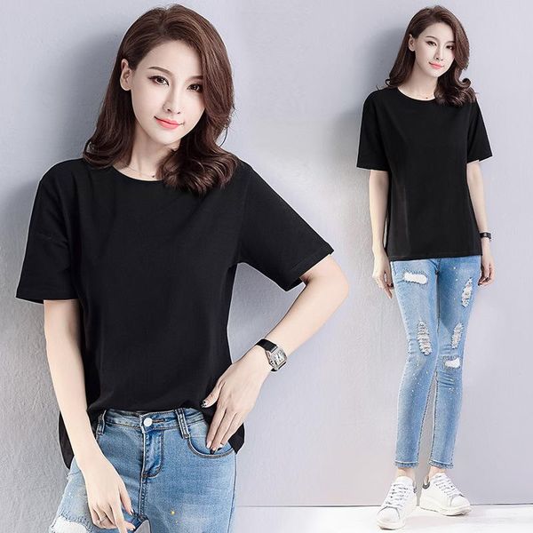 women's t-shirt black cotton loose for korean version of the 2021 summer fashion versatile color one-sleeve shirt, White
women's t-shirt black cotton loose for korean version of the 2021 summer fashion versatile color one-sleeve shirt, White