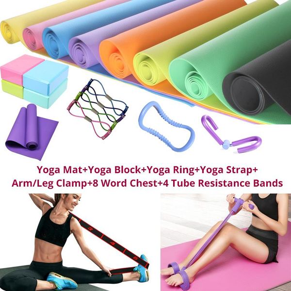 pieces set yoga equipment block ring strap chest resistance bands mat workout fitness sport accessories random color
pieces set yoga equipment block ring strap chest resistance bands mat workout fitness sport accessories random color