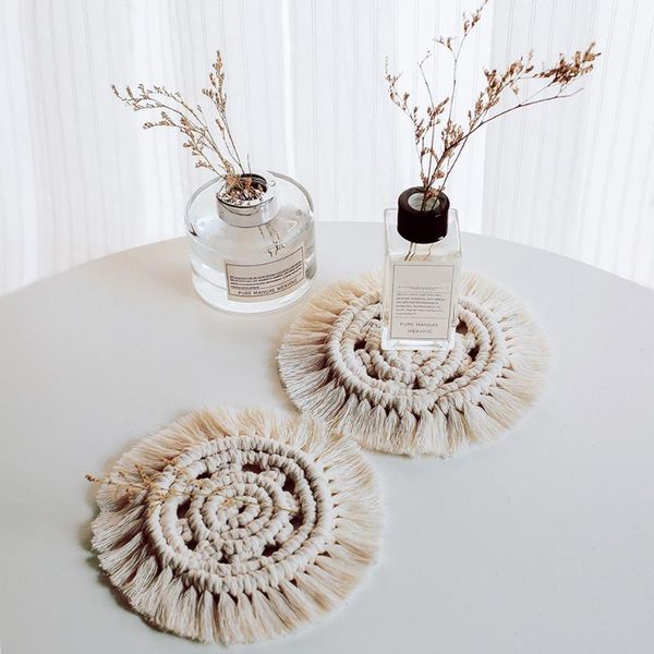 bohemia style macrame cup pad handmade cotton rope woven table mat braided non-slip insulation mats for kitchen nds & pads
bohemia style macrame cup pad handmade cotton rope woven table mat braided non-slip insulation mats for kitchen nds & pads