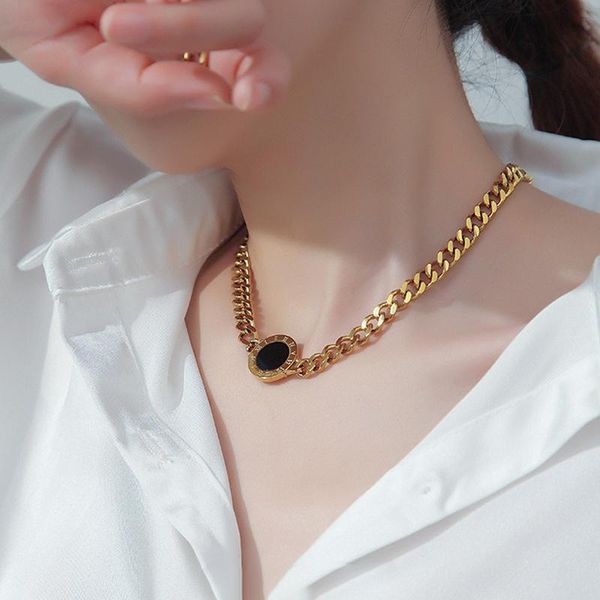 pendant necklaces titanium steel choker roman numerals necklace collar statement hip hop gold color thick chain for women jewelry, Silver
pendant necklaces titanium steel choker roman numerals necklace collar statement hip hop gold color thick chain for women jewelry, Silver