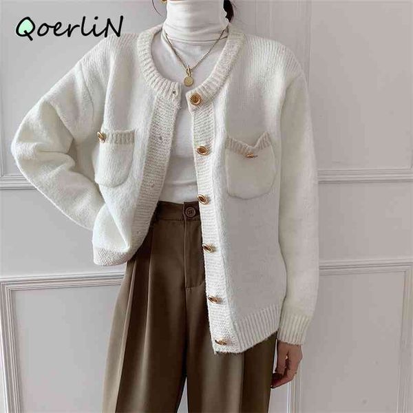 temperament long sleeve knit sweater women autumn winter korean loose white all-match cardigan jacket coat pocket 210601
temperament long sleeve knit sweater women autumn winter korean loose white all-match cardigan jacket coat pocket 210601