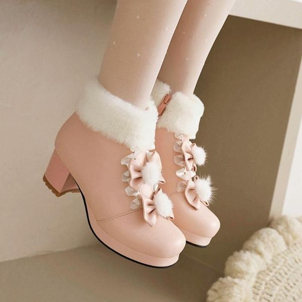 boots womens round toe bowknot ankle block high heel warm winter shoes fur thick lolita mary jane girls 4colors plus size, Black
boots womens round toe bowknot ankle block high heel warm winter shoes fur thick lolita mary jane girls 4colors plus size, Black