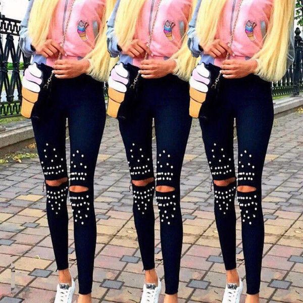 zoulv 2021 women pants skinny high waist slim ladies leggings womens stretch cut hole knee bead decoration women's, Black
zoulv 2021 women pants skinny high waist slim ladies leggings womens stretch cut hole knee bead decoration women's, Black