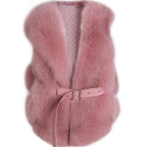 women's fur & faux women real natural ladies gilet, Black