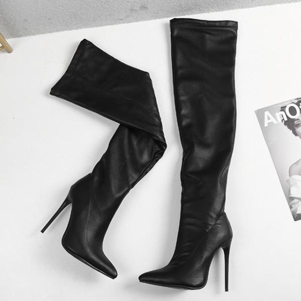 boots black leather thigh high fashion quality women shoes thin heel pointed toe over the knee ladies
boots black leather thigh high fashion quality women shoes thin heel pointed toe over the knee ladies