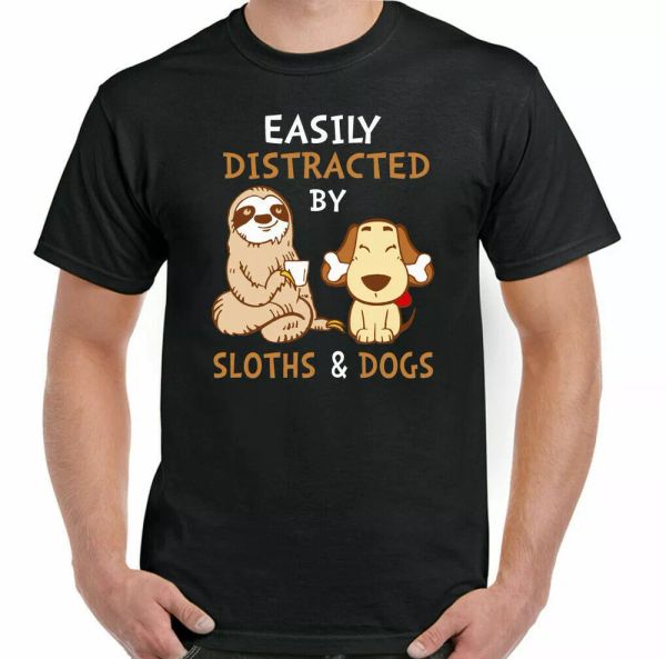 sloths & dogs mens t-shirt funny puppy adhd easily distracted versus, White;black
sloths & dogs mens t-shirt funny puppy adhd easily distracted versus, White;black