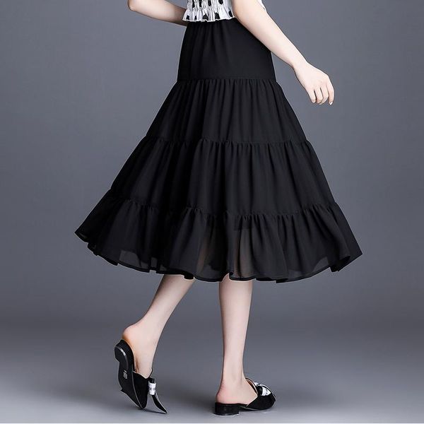 skirts korean casual high waist chiffon plus size office lady summer elegant ruffled 5xl 6xl 7xl autunm bohemian, Black
skirts korean casual high waist chiffon plus size office lady summer elegant ruffled 5xl 6xl 7xl autunm bohemian, Black
