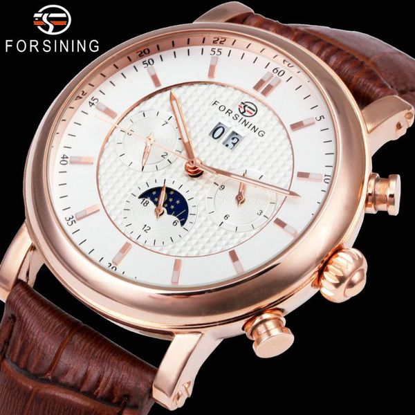 wristwatches forsining mens automatic watches moon phase mechanical watch men leather strap vintage business, Slivery;brown
wristwatches forsining mens automatic watches moon phase mechanical watch men leather strap vintage business, Slivery;brown