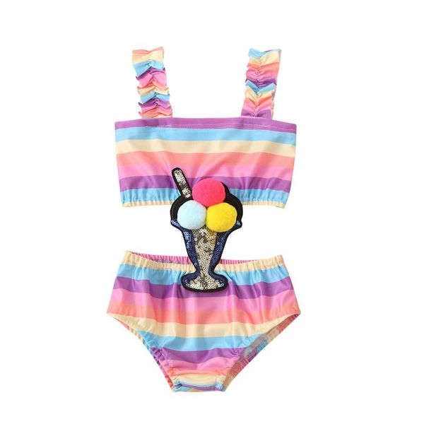 one-pieces baby girl swimsuit, rainbow striped romper, sleeveless vest round collar sling beach ruffle cropped clothes summer, Black
one-pieces baby girl swimsuit, rainbow striped romper, sleeveless vest round collar sling beach ruffle cropped clothes summer, Black