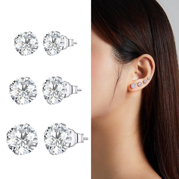 stud bisaer 925 sterling silver shiny star 3 size earrings for women original simple jewelry statement engagement gift efe166, Golden;silver 
stud bisaer 925 sterling silver shiny star 3 size earrings for women original simple jewelry statement engagement gift efe166, Golden;silver