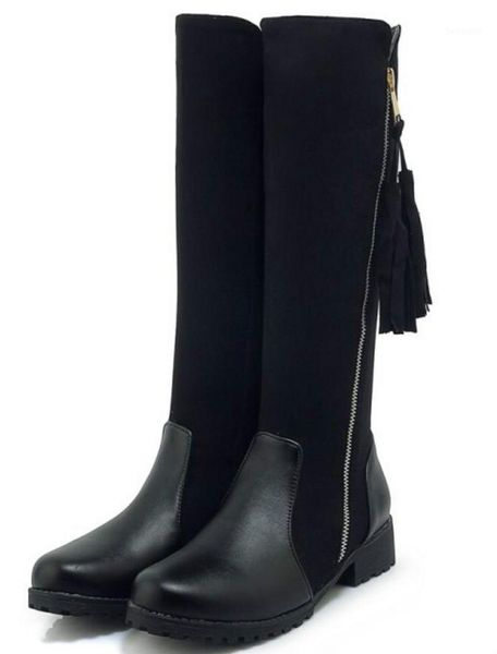 boots sapato feminino women knee high shoes woman square low heels luxury leather booties patchwork tassels chaussure xz1816881, Black
boots sapato feminino women knee high shoes woman square low heels luxury leather booties patchwork tassels chaussure xz1816881, Black