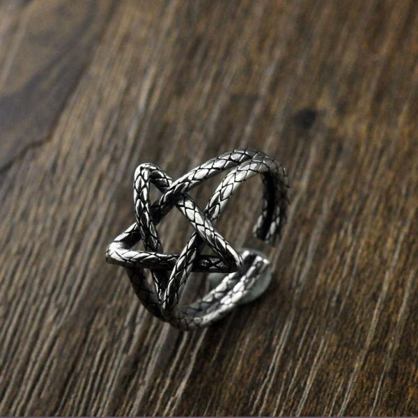 cluster rings sterling 925 silver five star open ring old retro fashion thai adjustable ladies weave s925, Golden;silver
cluster rings sterling 925 silver five star open ring old retro fashion thai adjustable ladies weave s925, Golden;silver